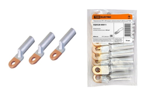 Наконечник DTL-240 медно-алюминиевый кабельный TDM Наконечник DTL-240 медно-алюминиевый кабельный TDM