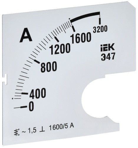 Шкала смен. для амперметра Э47 1600/5А-1,5 72х72мм IEK