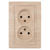 1-204-11 Эл/ус Intro Розетка 2х2P, 16А-250В, IP20, СУ, Plano, сосна