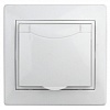 1Э-207-01  Intro Розетка 2P+E Schuko с крышкой штор., 16А-250В, СУ, б.л., Plano, белый