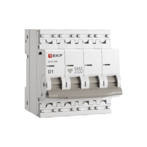 Автоматический выключатель 4P 1А (D) 6кА ВА 47-63N EKF PROxima