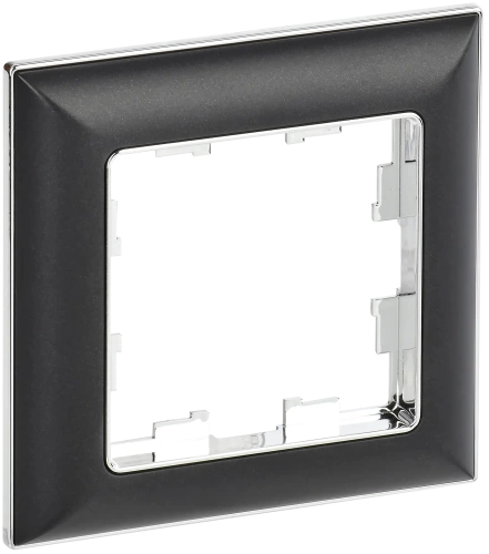 BRITE Рамка 1-мест. РУ-1-Бр хром/черн. IEK