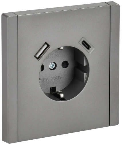 FORTE&PIANO Роз. з/к/ш в/к 16А USB A+C 18Вт FP547 ст. IEK