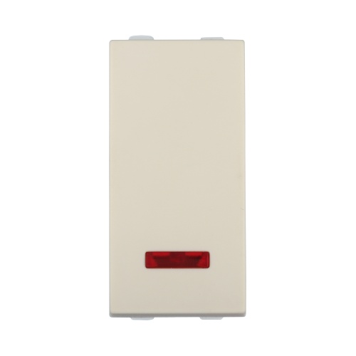 Переключатель с двух мест, с индикатором 45х22,5мм (схема 6L) 16 A, 250 B (бежевый) LK45