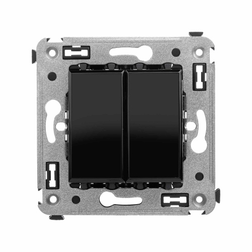 Кнопка двухклавишная в стену, "Avanti", "Черный квадрат" Кнопка двухклавишная в стену, "Avanti", "Черный квадрат"