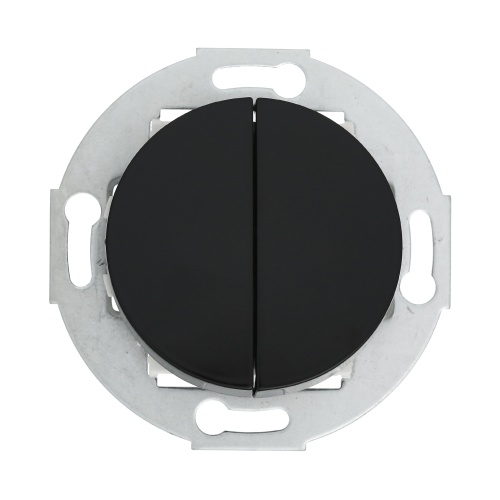 Переключатель двухклавишный с двух мест (схема 6+6) 10 A, 250 B (черный) Vintage