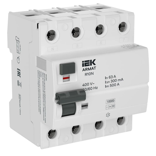 ARMAT ВДТ R10N 4P 63А 300мА тип B IEK ARMAT ВДТ R10N 4P 63А 300мА тип B IEK