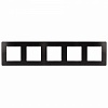 12-5105-06  Рамка для розеток и выключателей ЭРА Серия 12 12-5105-06 на 5 постов, Сатин, чёрный