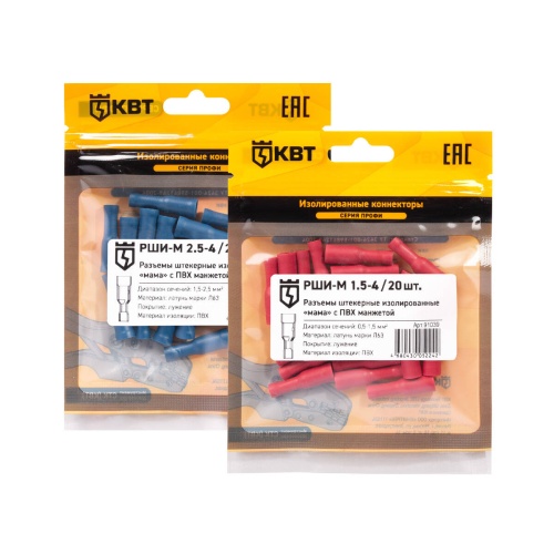 Разъем штекерный изолированный «мама» РШИ-М 1.5-4 (20 шт) (КВТ)