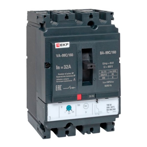 Выключатель автоматический ВА-99C 160/32А 3P 35кА EKF