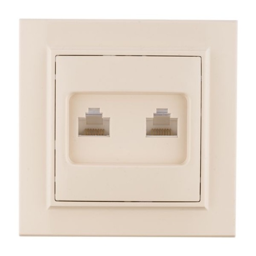 Минск Розетка RJ-45 2-местная СП бежевая EKF