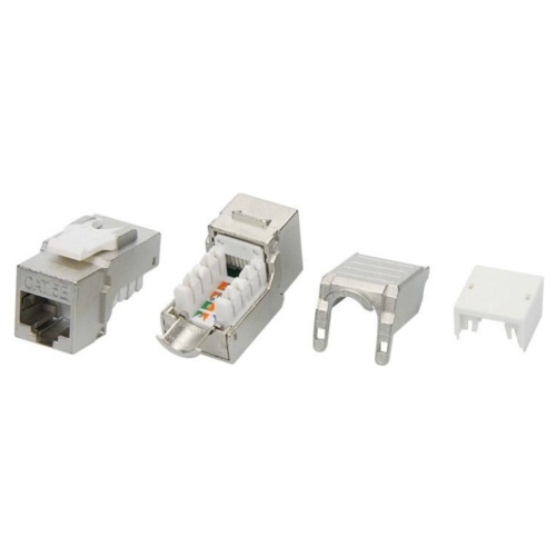 Модуль  Keystone RJ45 CAT5E экранированный, 90 градусов, серебристый TL