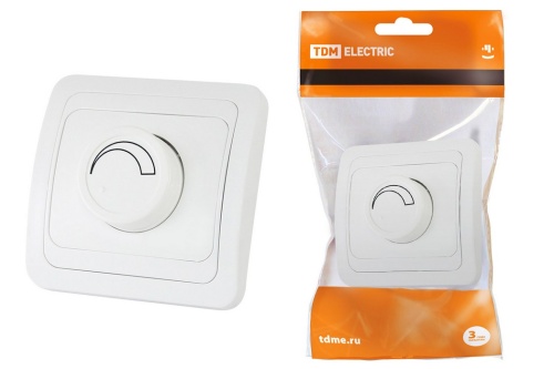 Светорегулятор (RL, 600Вт) поворотный белый "Валдай" TDM