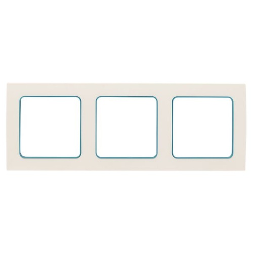 Стокгольм Рамка 3-местная белая с линией цвета синий EKF PROxima Стокгольм Рамка 3-местная белая с линией цвета синий EKF PROxima