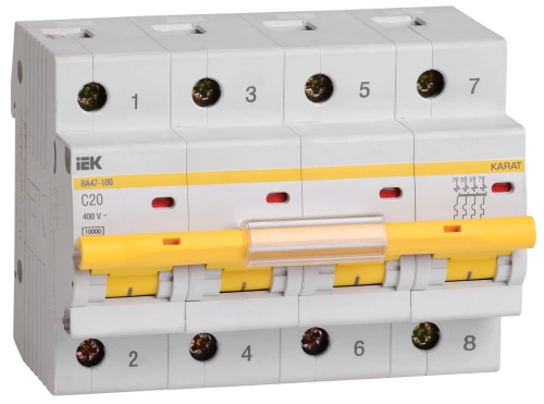 Авт. выкл. ВА47-100 4Р 20А 10кА х-ка C IEK