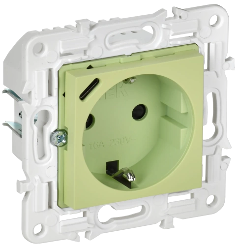 SKANDY Роз. с з/к/ш 16А с USB C 18Вт SK-R17M мятн. IEK SKANDY Роз. с з/к/ш 16А с USB C 18Вт SK-R17M мятн. IEK