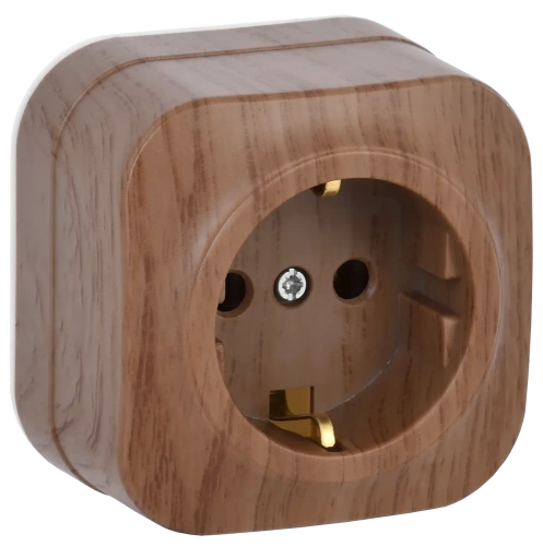 РС20-3-ХД Розет. 1-ая с з/к о/у 16А GLORY дуб IEK РС20-3-ХД Розет. 1-ая с з/к о/у 16А GLORY дуб IEK