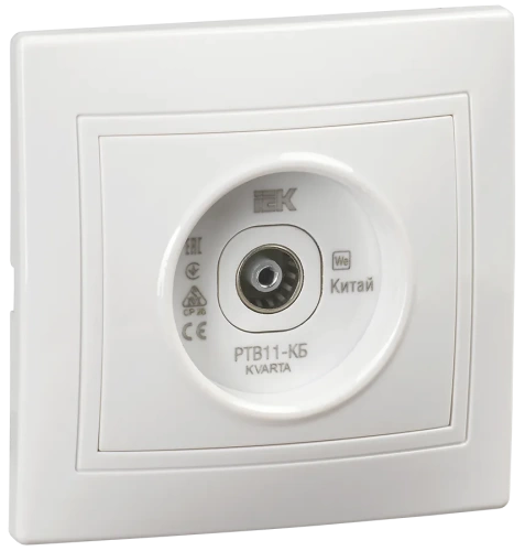 KVARTA Розетка телевиз. проход. РТВ11-КБ бел. IEK KVARTA Розетка телевиз. проход. РТВ11-КБ бел. IEK