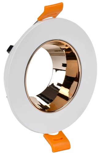 Светильник 4106 встр. поворотн. GU10 белый/золото пласт. IEK