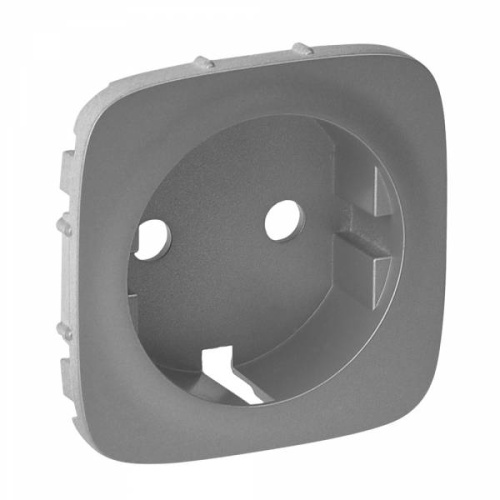 Valena ALLURE.Лицевая панель розетки 2К+З.Алюминий Valena ALLURE.Лицевая панель розетки 2К+З.Алюминий