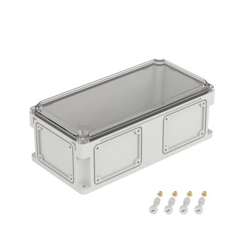 Корпус IP67,400х200х146 (выс.крышки 21),стнк.выбв.флнц.,прозр.крыш. (упак. 1 шт)