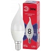 Лампы СВЕТОДИОДНЫЕ ЭКО LED BXS-8W-865-E14 R  ЭРА (диод, свеча на ветру, 8Вт, хол, E14)
