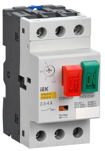 Пускатель ПРК32-4 In=4A Ir=2,5-4A Ue 660В ИЭК Пускатель ПРК32-4 In=4A Ir=2,5-4A Ue 660В ИЭК