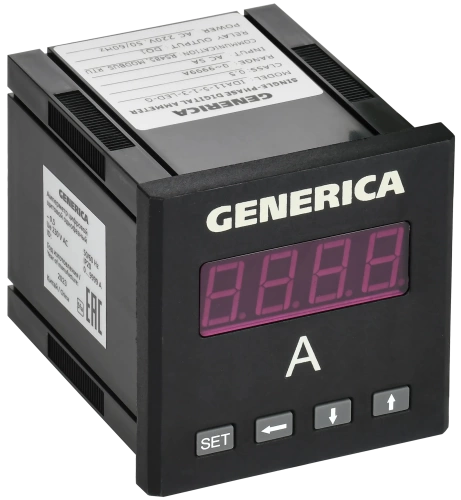 Амперметр цифр. щит. 1-ф. DO RS-485 72х72 LED GENERICA