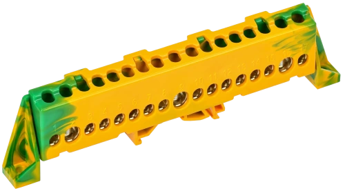 TEKFOR Шина PE "земля" в комб. изол. "Стойка" 8х12-17-ЖЗ IEK