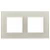 Рамка для розеток и выключателей ЭРА Elegance 14-5102-02 на 2 поста, стекло, Эра Elegance, слоновая кость+слоновая кость