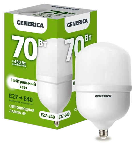 Лампа LED HP 70Вт 230В 4000К E27-E40 GENERICA