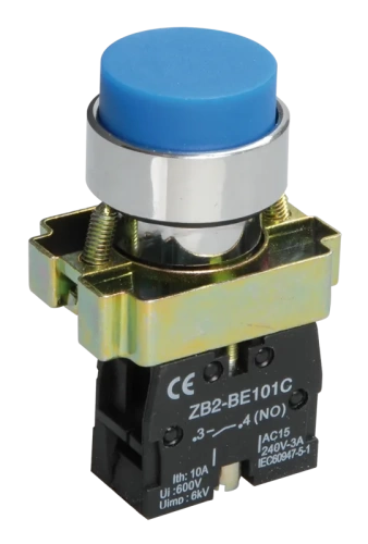 Кнопка управления LAY5-BL61 без подсветки синяя 1з ИЭК Кнопка управления LAY5-BL61 без подсветки синяя 1з ИЭК