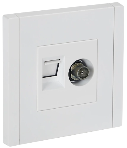 FORTE&PIANO Роз. двойная TV+RJ45 кат.6 FP237 бел. IEK FORTE&PIANO Роз. двойная TV+RJ45 кат.6 FP237 бел. IEK