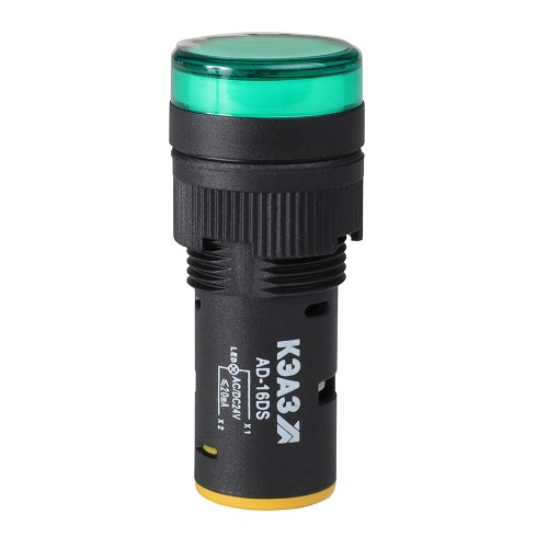 Лампа AD16DS(LED) матрица D16мм зеленый 24В AC/DC