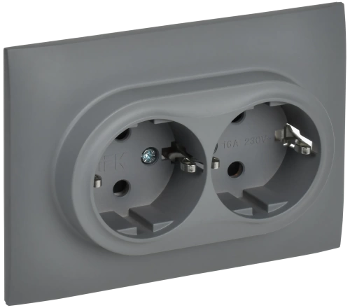 SKANDY Роз. 2-я с з/к/ш 16А в сб. SK-R07Gr сер. IEK