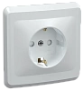 Розетка 1 мест. С/П c з/к с защ.штор. РСш10-3-ВБ 16А ВЕГА (белый) IEK