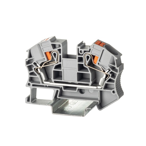 Клемма проходная, зажим push-in, 2 точки подключения, 16 кв.мм, серая Клемма проходная, зажим push-in, 2 точки подключения, 16 кв.мм, серая