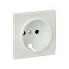 Валенсия лицевая панель розетки 1-местной с/з 16А жемчуг с защ. штор. EKF PROxima