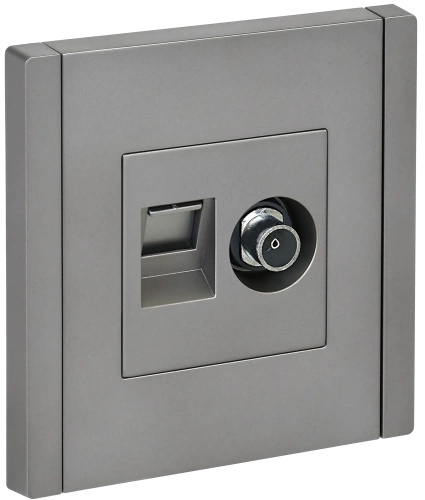 FORTE&PIANO Роз. двойная TV+RJ45 кат.6 FP537 ст. IEK