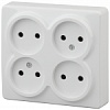 11-2210-01 Эл/ус ЭРА Розетка 4х2P, 16A-250В, IP20, ОУ, Эра Эксперт, белый
