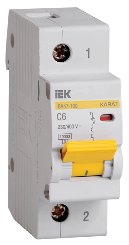 Авт. выкл. ВА47-100 1P 6А 10кА х-ка C IEK
