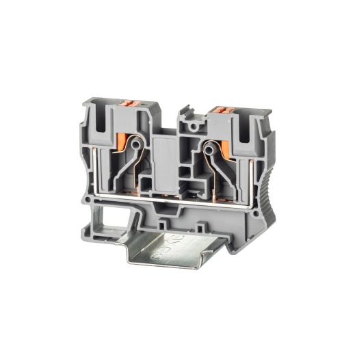 Клемма проходная, зажим push-in, 2 точки подключения, 10 кв.мм, серая Клемма проходная, зажим push-in, 2 точки подключения, 10 кв.мм, серая