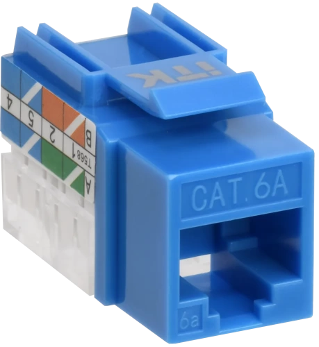 ITK Модуль Keystone Jack кат.6A UTP 110 IDC 90град синий