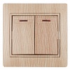 1-105-11 Эл/ус Intro Выключатель двойной с подсветкой, 10А-250В, IP20, СУ, Plano, сосна