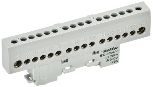 TEKFOR Шина L "фаза" изол. на унив. держ. 8х12-16-Ср IEK