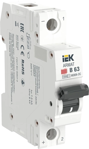 ARMAT Авт. выкл. M06N-DC 1P B 63А IEK ARMAT Авт. выкл. M06N-DC 1P B 63А IEK