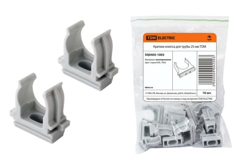 Крепеж-клипса для трубы 25 мм (10шт) TDM Крепеж-клипса для трубы 25 мм (10шт) TDM