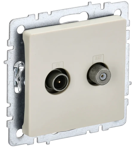 BRITE Роз. двойная TV+SAT РТВ/РСп12-БрКр беж. IEK