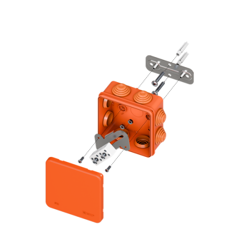 Коробка огнестойкая E45 85х85х40мм с клеммниками 4 полюса 0,5-4мм2 IP55 HF EKF Коробка огнестойкая E45 85х85х40мм с клеммниками 4 полюса 0,5-4мм2 IP55 HF EKF