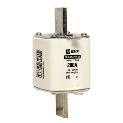 Плавкая вставка ППН-37 400/200А габарит 2 EKF Плавкая вставка ППН-37 400/200А габарит 2 EKF